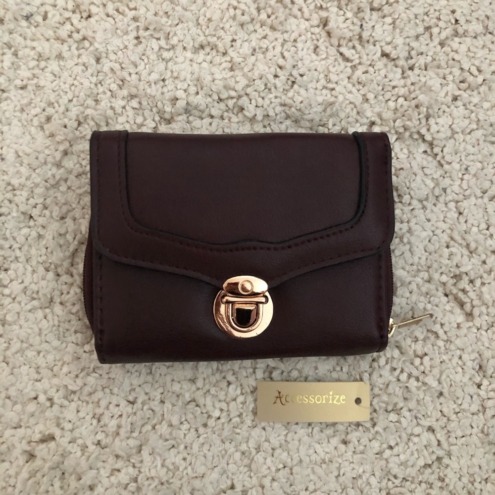 NEW Accessorize Dark Burgundy Small Wallet